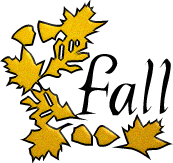 fall text with leaves
